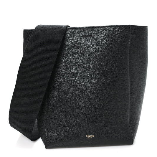 Small Calfskin Bucket Bag - Black