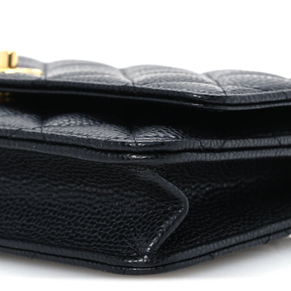 Quilted Caviar Wallet Bag