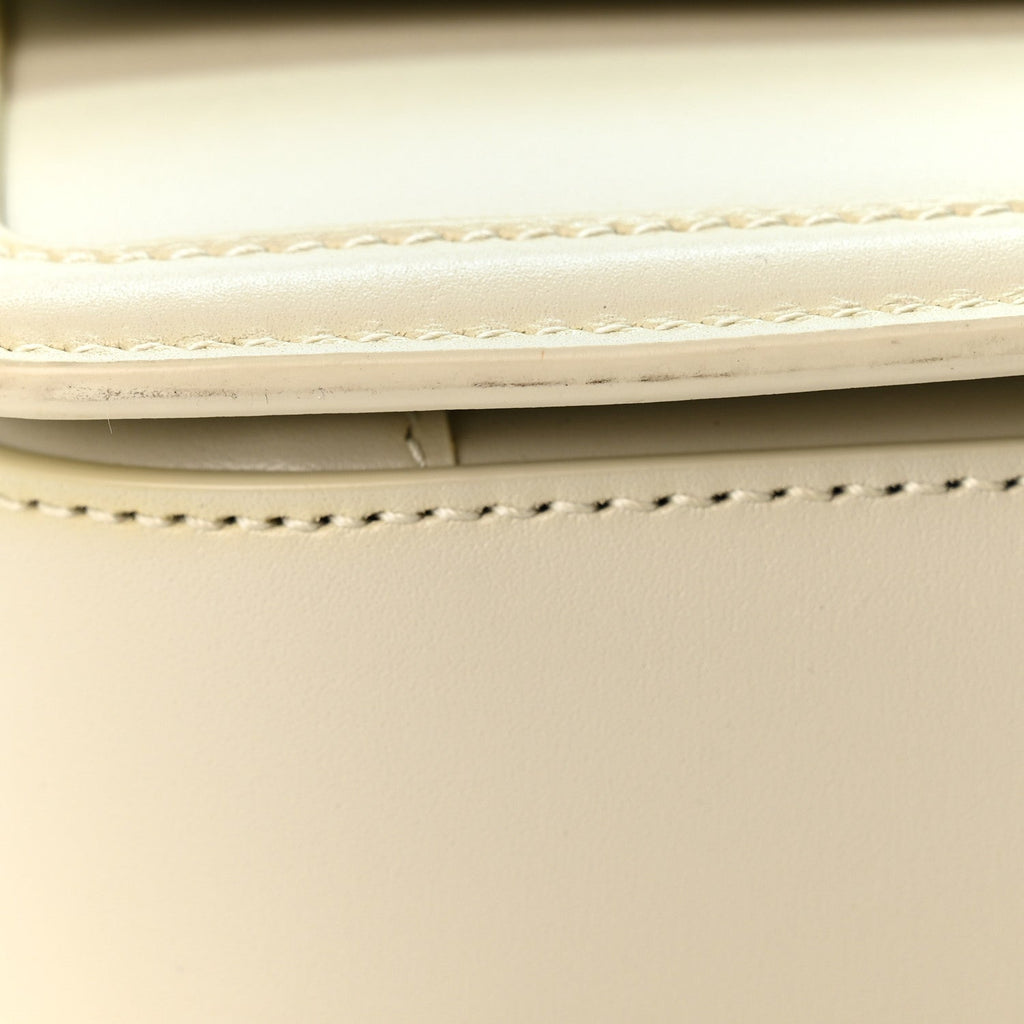 Saint Laurent Box Calfskin Monogram Medium Solferino Satchel Crema Soft
