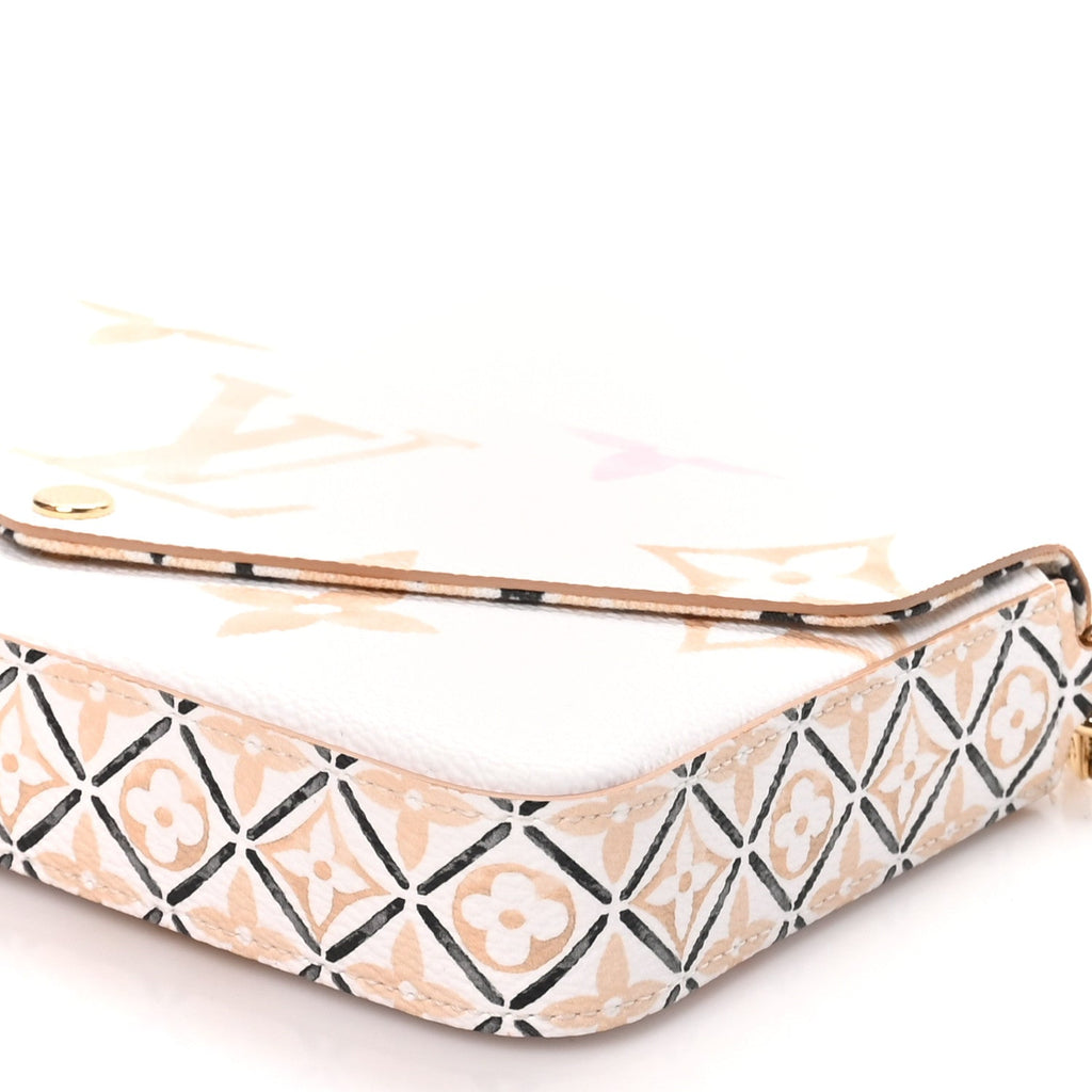 Louis Vuitton Monogram Giant Felicie Pochette Chain Wallet Beige