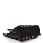 Prada Tessuto Nylon Calfskin Grommet Tote Black