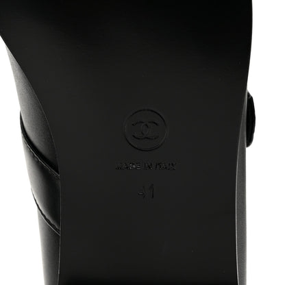 Chanel Calfskin Patent Women's Mary Janes Flats Black