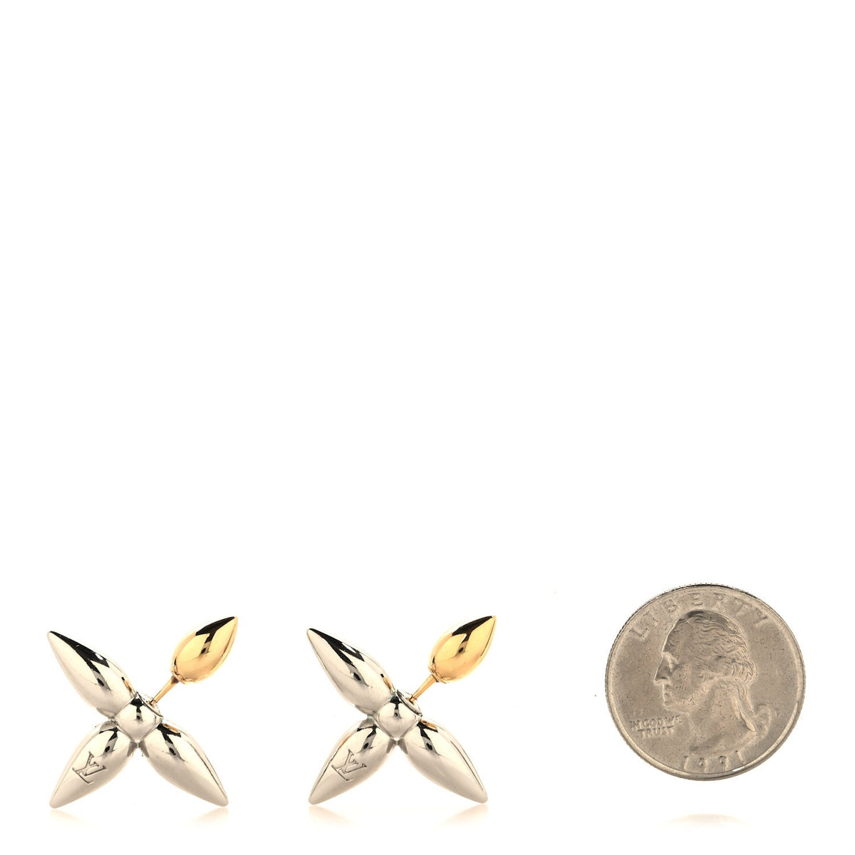 Metal Louisette Earrings Silver Gold