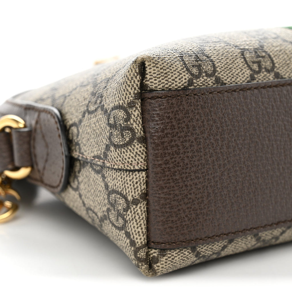 Gucci GG Supreme Small Ophidia Dome Shoulder Bag Beige Ebony