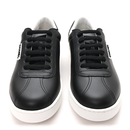 Chanel Calfskin Women's CC Sneakers 39.5 Black