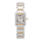Cartier Stainless Steel 18K Yellow Gold 20mm Tank Francaise Quartz Watch
