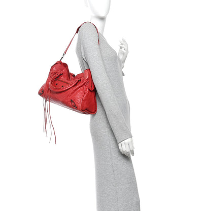 Agneau Classic Hardware City Rouge Coque Handbag