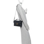 Bottega Veneta Nappa Intrecciato Knot Lock Crossbody Bag Midnight