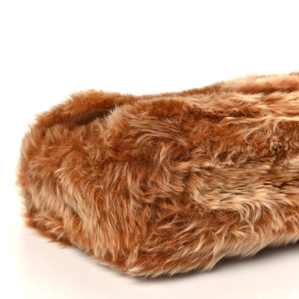 Chanel Shearling Lambskin Small Souplissimo Maxi Flap Brown