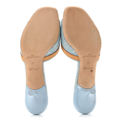 Louis Vuitton Monogram Denim Women's 6AM Mules 40 Light Blue