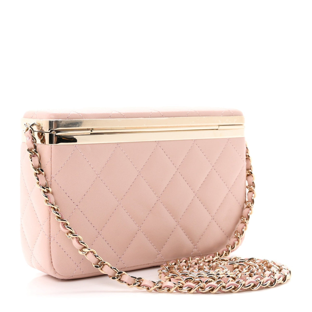 Chanel Lambskin Quilted CC Vanity With Chain Light Pink