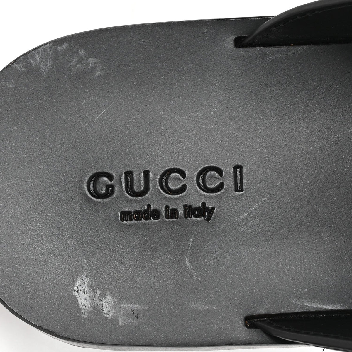 Gucci Cosmos Softy Calfskin Interlocking G Slide Sandals 12 Black
