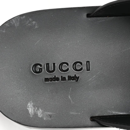 Gucci Cosmos Softy Calfskin Interlocking G Slide Sandals 12 Black