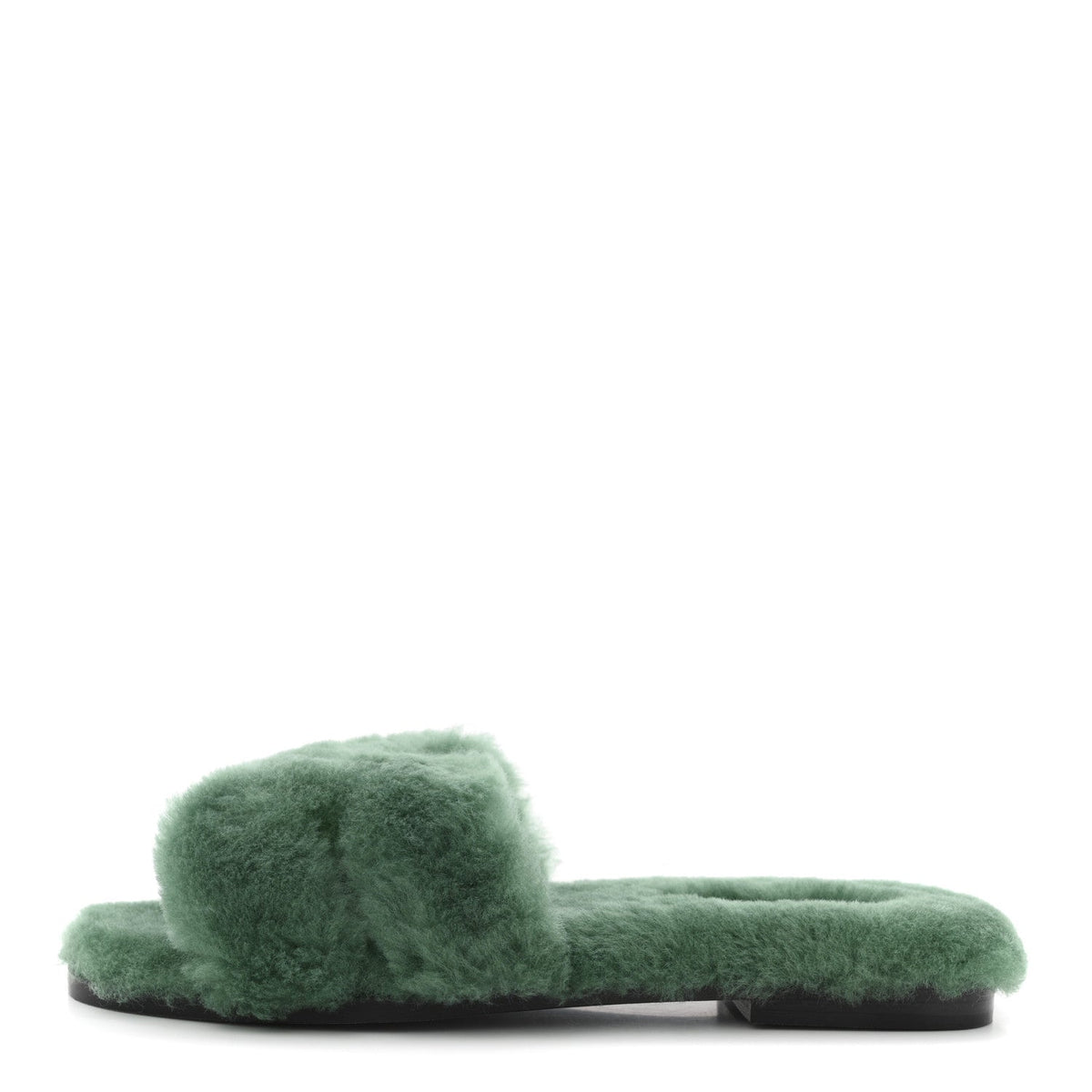Hermes Woolskin Oran Women's Sandals Vert Anglais