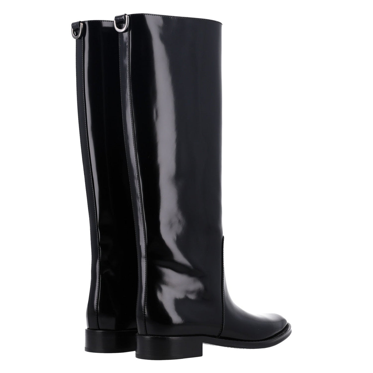 Saint Laurent Vitello Calfskin Women's Ruinart Hunt 25 Boots 37.5 Black