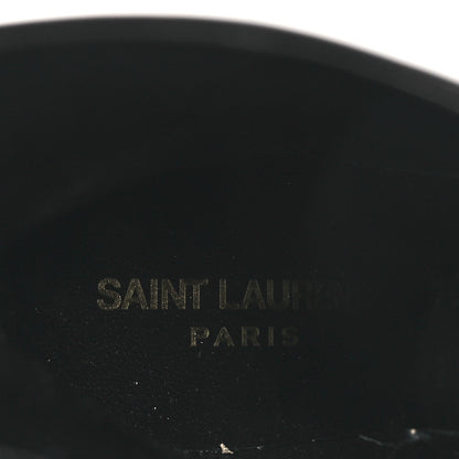 Saint Laurent Glazed Calfskin Women's Opyum Ankle Boots 36 Black