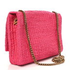 Saint Laurent Raffia Medium Monogram Kate Satchel Pink Glow