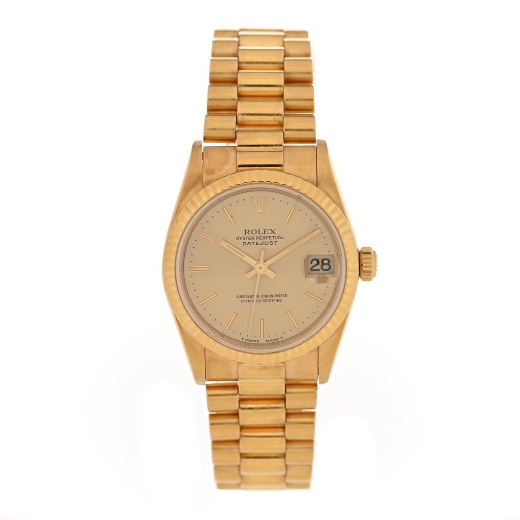 Rolex 18K Yellow Gold 31mm Datejust Watch Champagne 78278