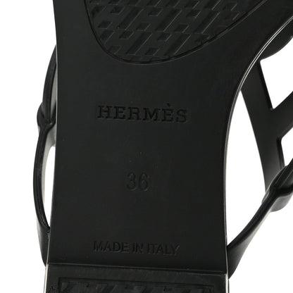 Hermès Rubber Women's Egerie Sandals 36 Black