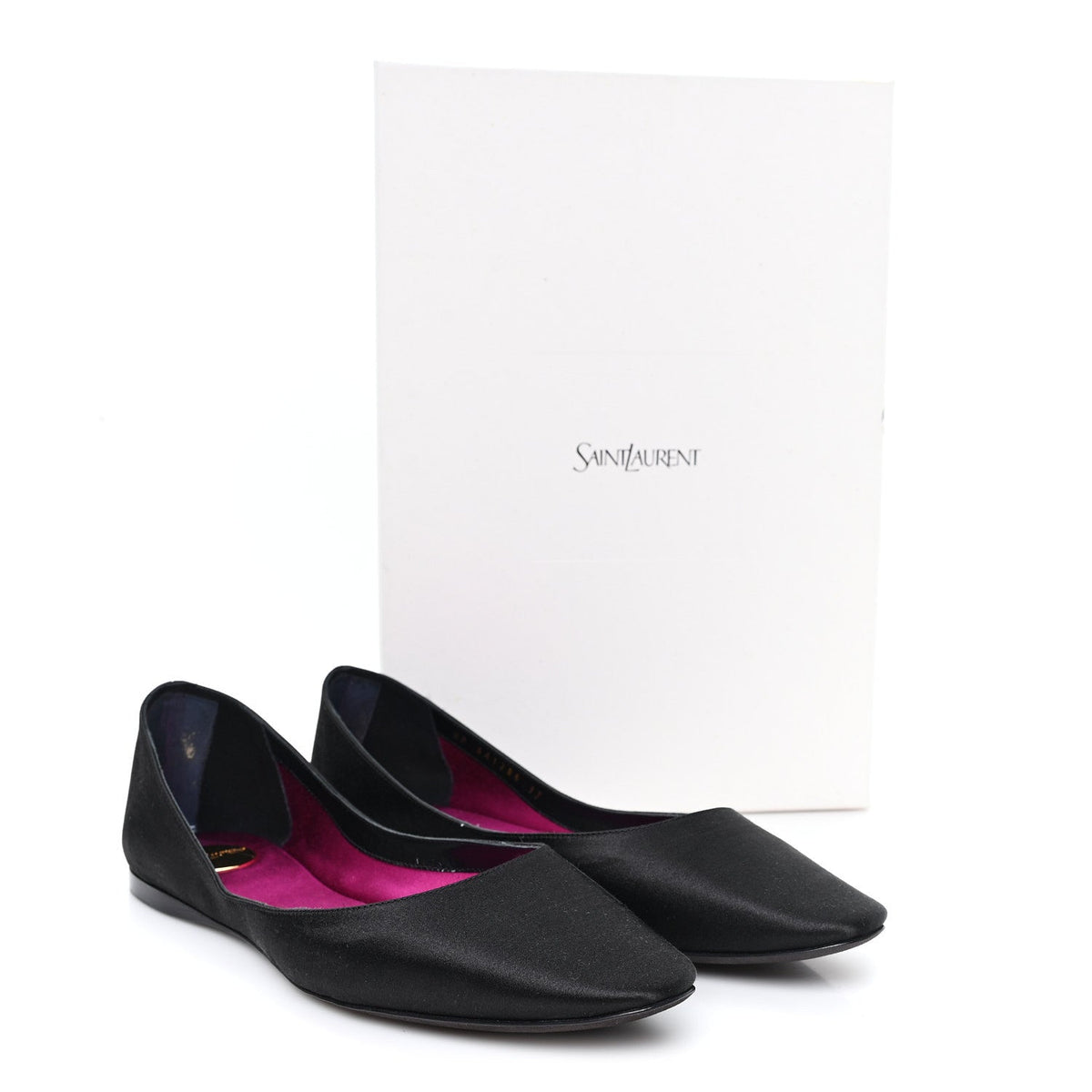 Saint Laurent Suede Women's Raso Regale Ballerina Flats 37 Nero