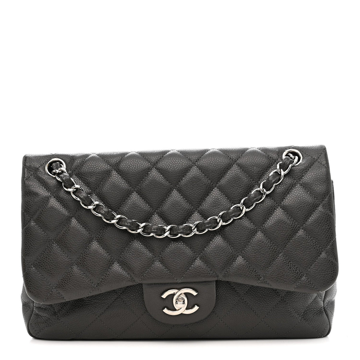 Quilted Caviar Flap Shoulder Bag