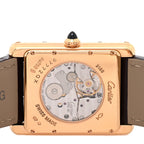 Cartier 18K Pink Gold Alligator 30mm Tank Louis Watch Brown