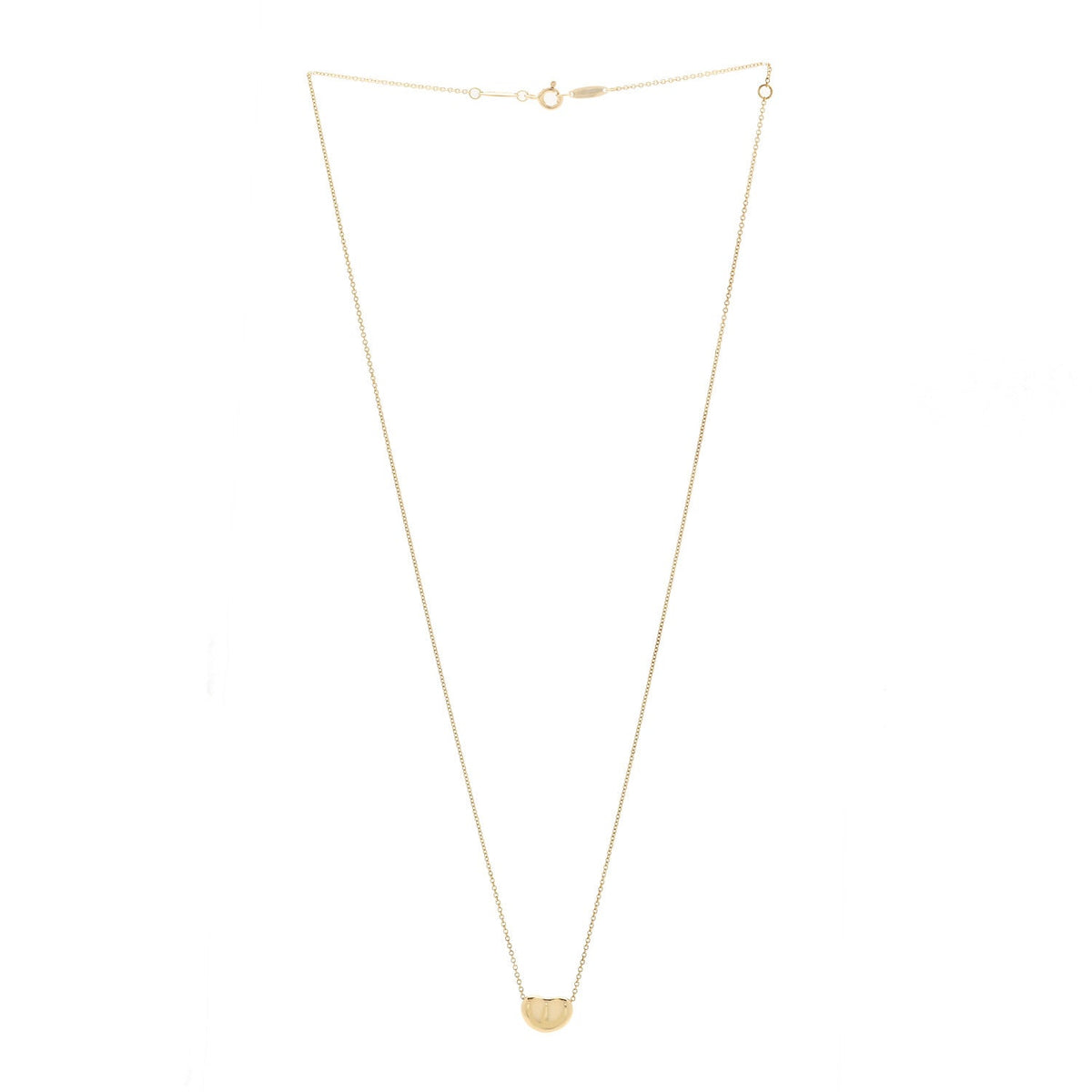 18K Yellow Gold 11mm Elsa Peretti Bean Pendant Necklace