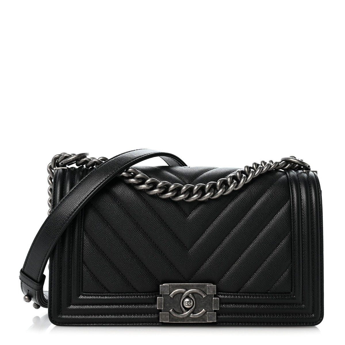 Medium Quilted Caviar Flap Shoulder Bag