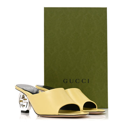 Gucci Kidskin Women's Interlocking G Sandals 36.5 Banana