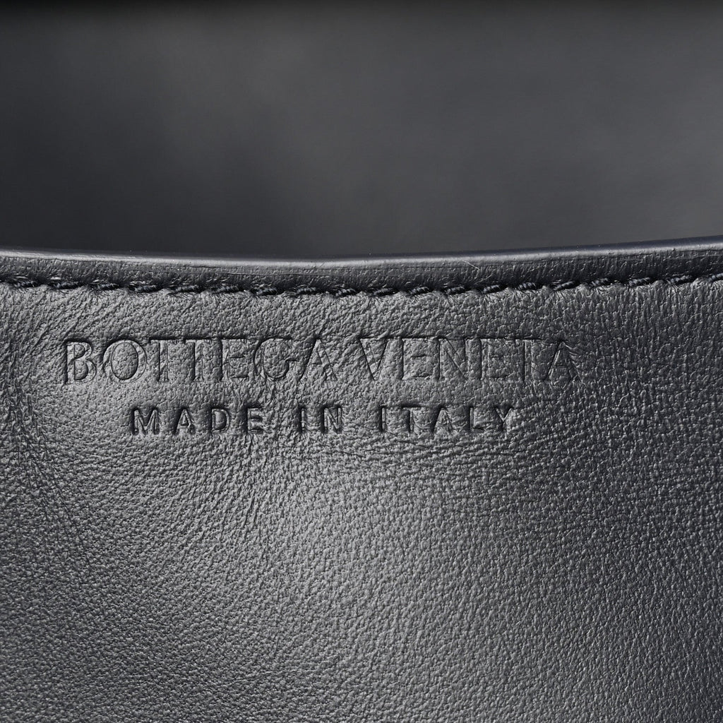Bottega Veneta Nappa Intrecciato Knot Lock Crossbody Bag Midnight