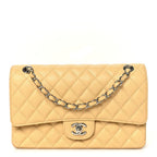 Chanel Caviar Quilted Medium Double Flap Light Yellow