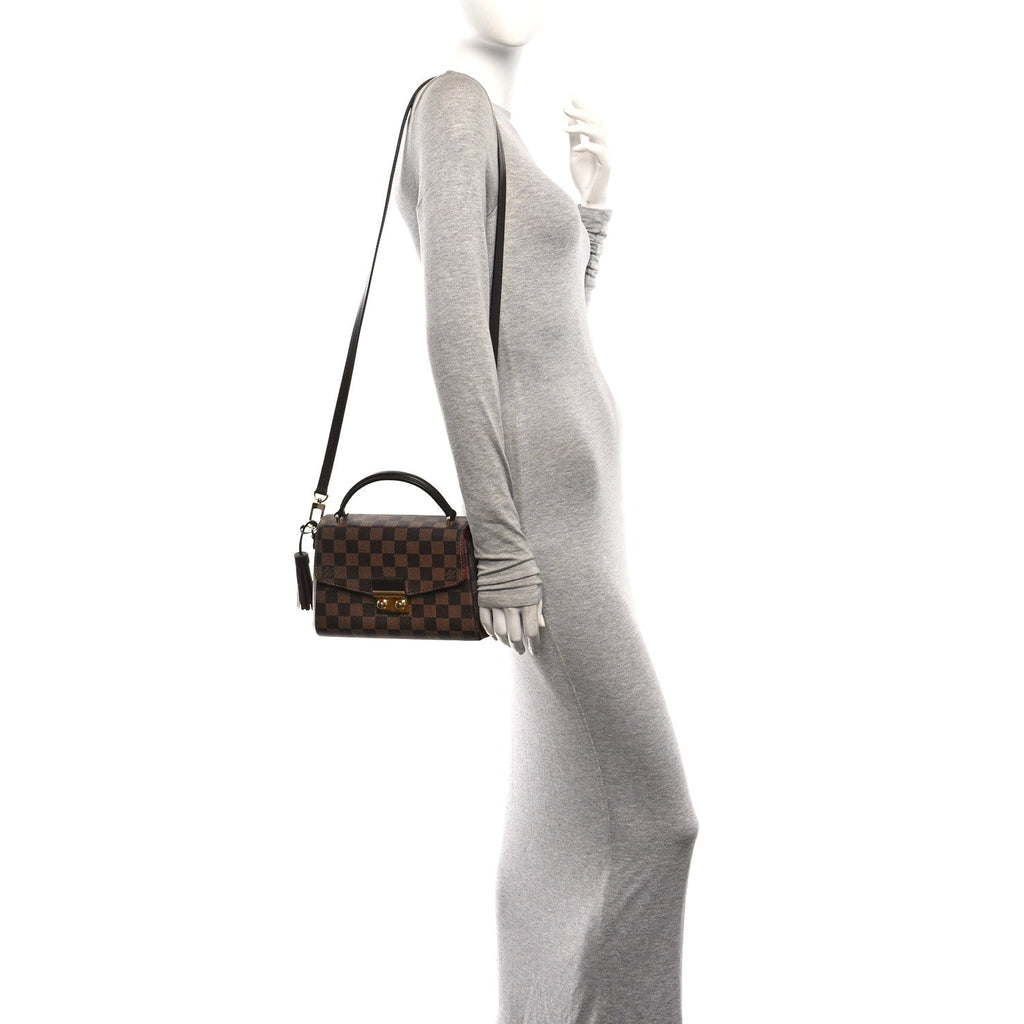 Louis Vuitton Damier Ebene Croisette Bag Brown