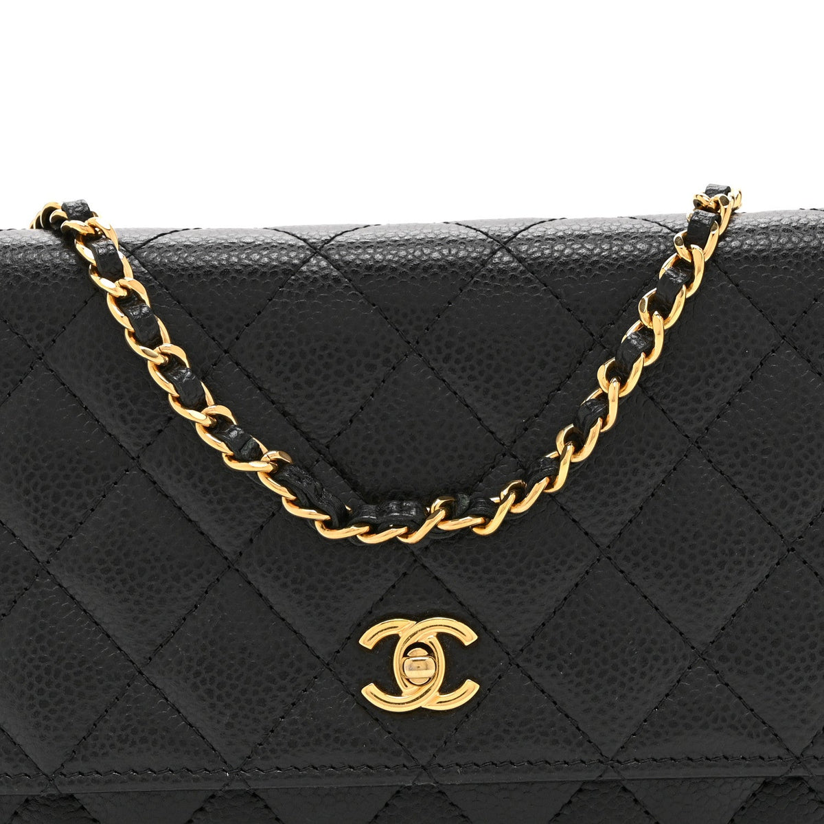 Quilted Caviar Wallet Bag