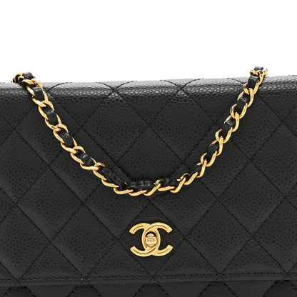Quilted Caviar Wallet Bag