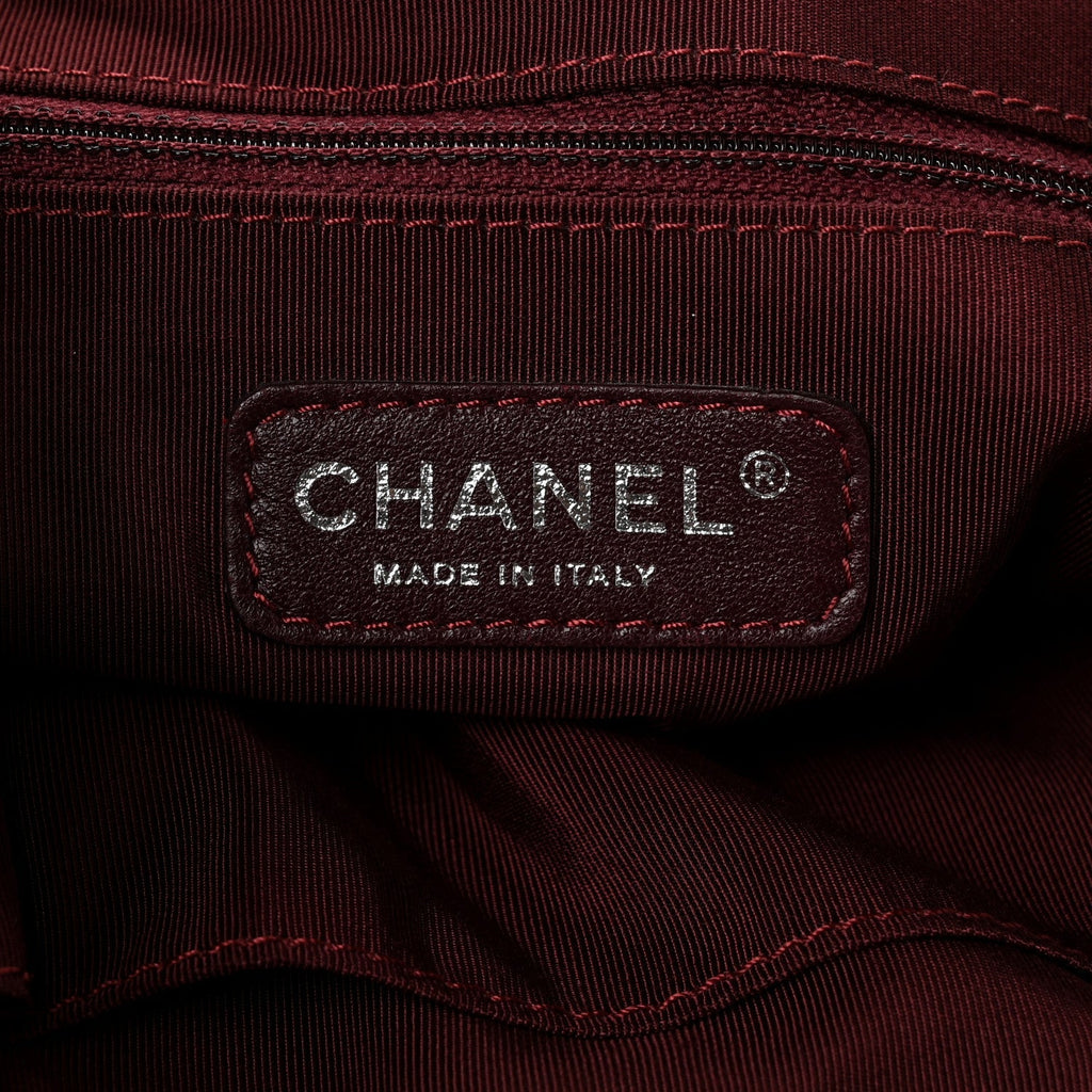 Chanel Calfskin Tweed Coco Pleats Hobo Bag Black Burgundy