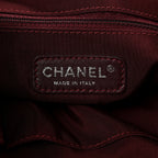 Chanel Calfskin Tweed Coco Pleats Hobo Bag Black Burgundy