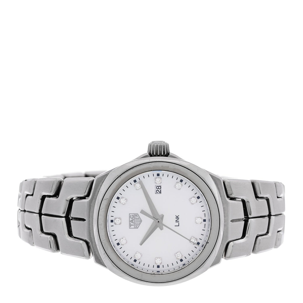 Tag Heuer Stainless Steel Diamond Mother of Pearl 32mm Link Watch WBC1312