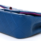 Chanel Lambskin Quilted Mini Rectangular Flap Blue Purple