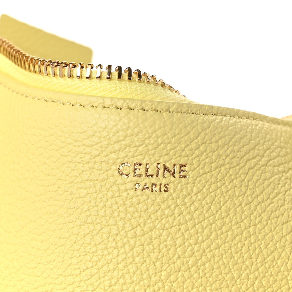 Celine Supple Grained Calfskin Teen Lulu Shoulder Bag Soft Lime