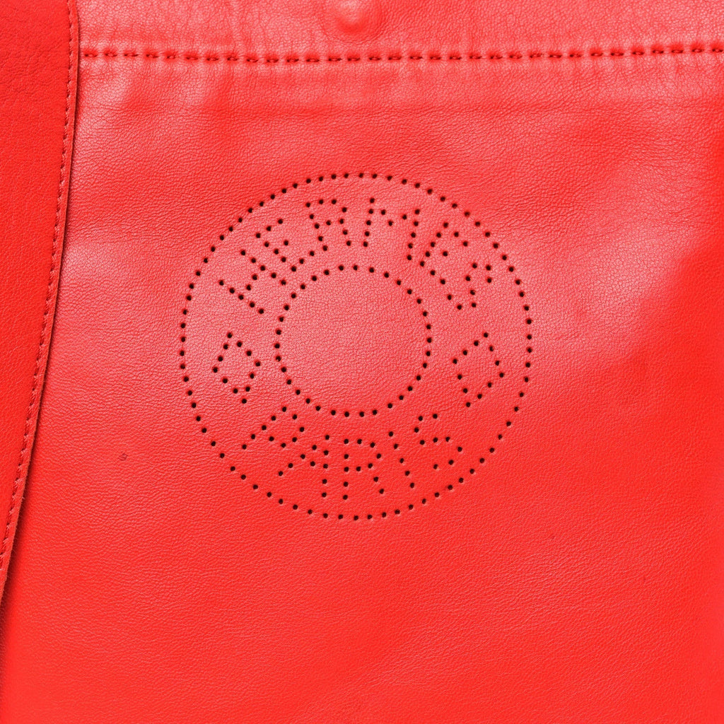 Hermes Lambskin Clou De Selle Pouch Rouge