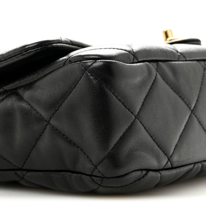 Large Quilted Lambskin Flap Shoulder Bag