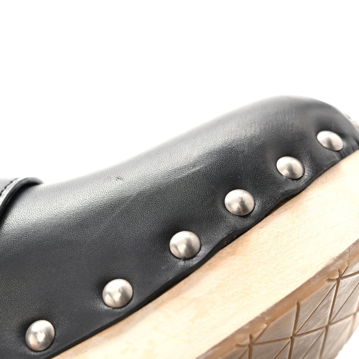 Prada Calfskin Women's Metal Triangle Logo 45mm Clogs 40 Black
