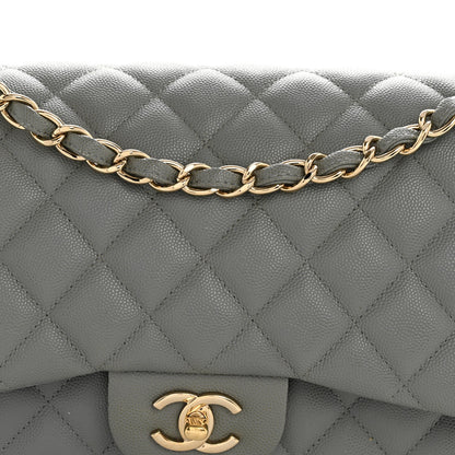 Quilted Caviar Flap Shoulder Bag
