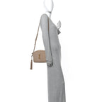 Saint Laurent Calfskin Matelasse Lou Camera Bag Dark Beige