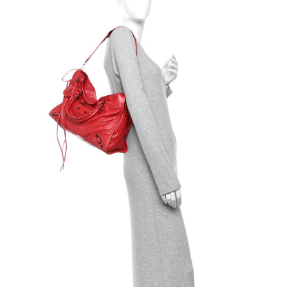 Agneau Classic Hardware City Rouge Coque Handbag