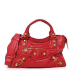 Balenciaga Agneau Giant 21 Gold City Rouge Coquelicot