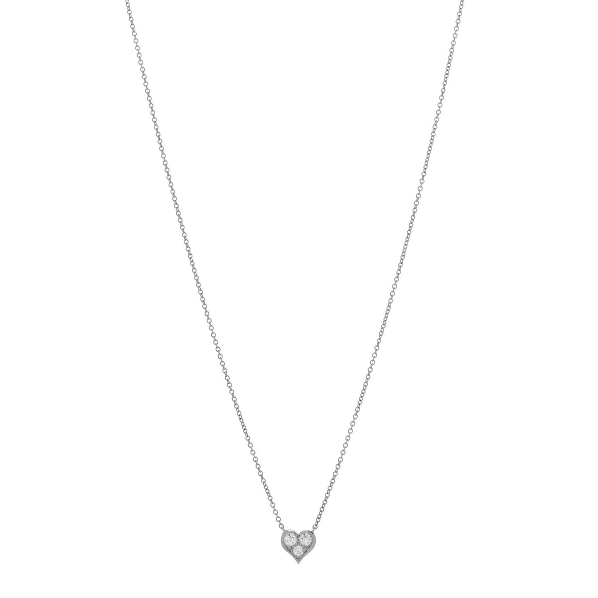 Platinum Diamond Heart Pendant Necklace