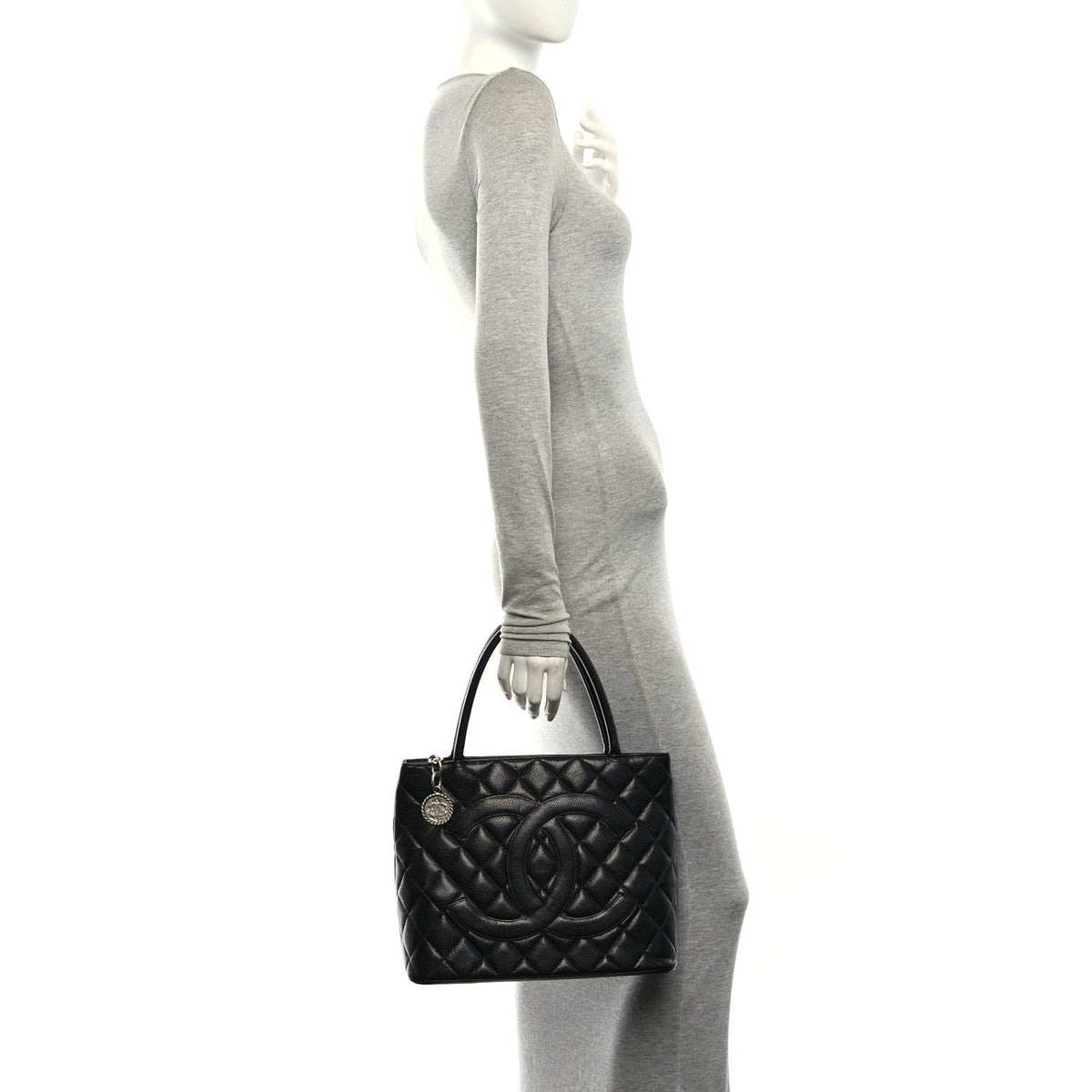Quilted Caviar Tote Bag