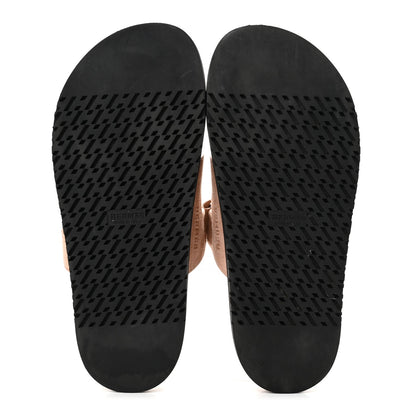 Hermes Suede Goatskin Women's Chypre Sandals 39 Rose Aube