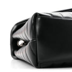 Saint Laurent Calfskin Y Quilted Monogram Medium Loulou Chain Satchel Black